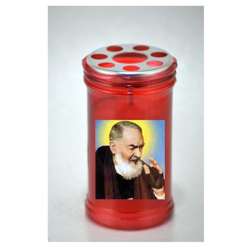 Trade Shop - 2 X LUMINO VOTIVO di Padre pio San pio Candela di Cera VOTIVA Antivento