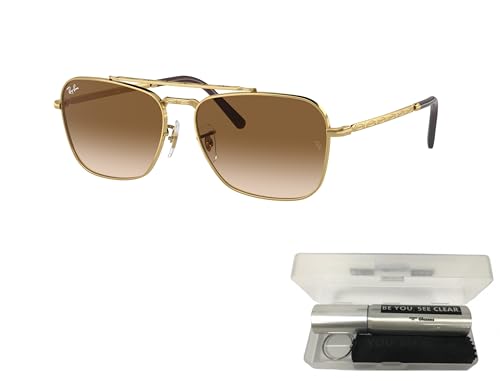 Ray-Ban RB3636 Sunglasses Bundle: RB 3636 NEW CARAVAN 001/51 New Caravan Arista Clear Gradi and Eyewear Cleaning Kit2