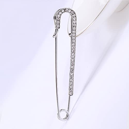 Image of Delicate Big Safety Pin Rhinestones Brooches Pins Minimalist Brooch Classic for Women Men Ladies Girls for Party Dance Banquet Dainty Elegant Lapel Pins Dress Suit Shirt Bag Hat Shawl Sweater Ceremony Clothes Accessories Daily Jewelry Mother's Day Valentine's Day Decor Christmas Birthday Gifts Her Mom Wife