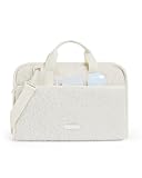 BAGSMART 13-14 Inch Laptop Case Sleeve, Portable Cozy Sherpa Laptop Bag with Shoulder Strap, Winter Durable Laptop Cover Compatible for Dell HP Lenovo, Beige