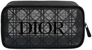 Dior ディオール カナージュ模様 ブラックロゴポーチ クリスチャンディオール コスメポーチ ノベルティ ポーチ プレゼント 黒
