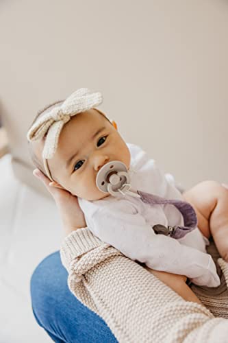 Image of Copper Pearl 3-Pack Pacifier Holders: Premium Knit Binky Clips for Baby Girls and Boys - Stylish Stainless Steel Design for Secure No-Drop Attachment - Lacie