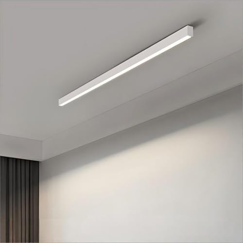 LED Rettangolo Lungo Plafoniera Alluminio Acrilico Moderno Interni Lampada da Soffitto Creatività Decorazione Plafoniere Lineare Design per Soggiorno Corridoio Balcone (Bianco Luce Bianca,150cm)