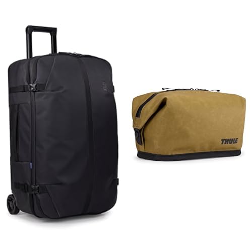 Aion 70cm Wheeled Duffel & Toiletry Bag Travel Set - Water-Resistant Luggage with Wet Storage Pocket & TSA-Compliant Toiletry Organizer - Made from Recycled PFC-Free Fabric