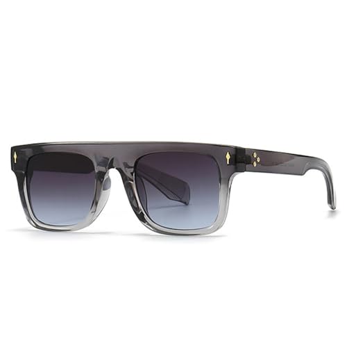 Lunettes de soleil carrées rétro punk MUTYNE UV400 vert dégradé pour homme et femme look tendance