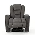 Christopher Knight Home Emersyn Tufted Microfiber Power Recliner with Arm Storage and USB Cord, Slate / Black 38.75D x 33W x 41.75H in from Great Deal Furniture