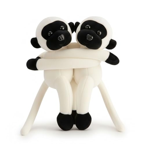 Image of Tickles 2 Pcs Langur Soft Plush Toy Curtain Tiebacks Holder Clip for Children Living Room Decoration Accessories Window Curtain Decoration (Size: 28 cm Color: White)