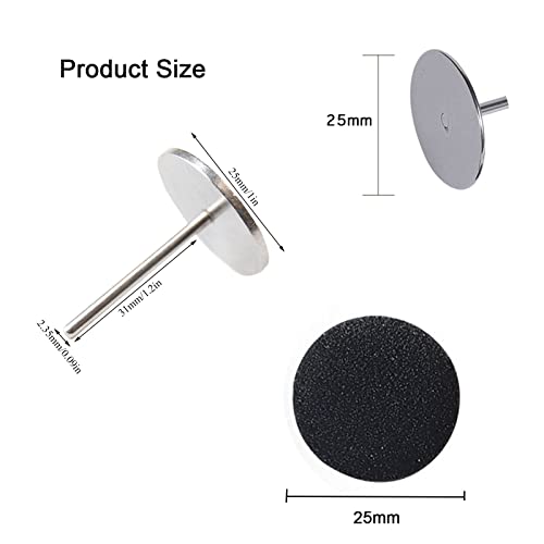 Lxiangn 100Pcs Replacement Sandpaper Disk With Metal Nail Drill Bit,25Mm Self-Adhesive Pedicure Sanding Paper Disc Pads For Manicure Pedicure,#180 Grit #TOP1