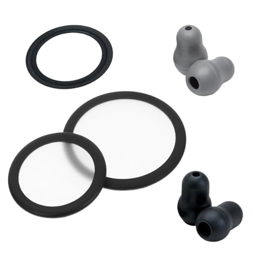 GXGM 1 Juego de Kit de Accesorios para Estetoscopio, Suministros para Estetoscopio,Con Diafragma+Paquete de Anillo Antideslizante+2 Pares de Tapones para los Oídos,Accesorios (Negro,Gris)