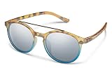 Suncloud Belmont Polarized Sunglasses, Matte Tortoise Blue Fade / Polarized Silver Mirror, One Size