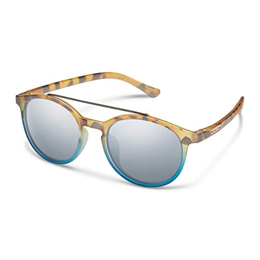 Suncloud Belmont Polarized Sunglasses, Matte Tortoise Blue Fade / Polarized Silver Mirror, One Size