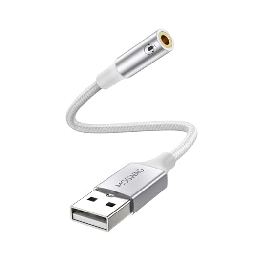 MOSWAG Adattatore audio jack per cuffie da USB a 3,5 mm da 20 cm, supporto per cuffie da USB a 3,5 poli TRRS a 4 poli, scheda audio stereo esterna per PC, laptop, PS4, Mac ecc.