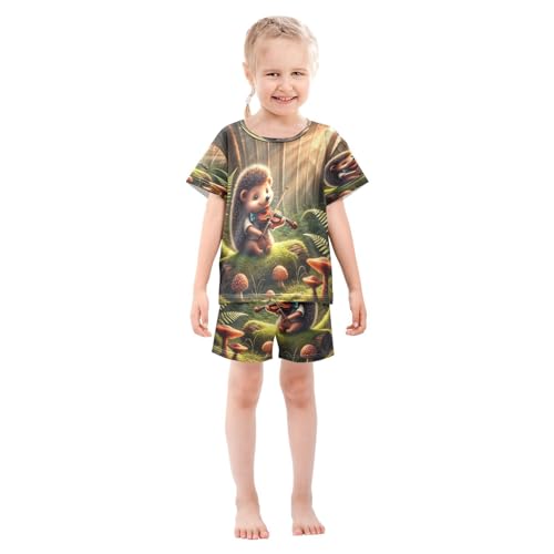 Hedgehog Cute Pajama Set Short Sleeve Pajamas Shorts Sets Cotton Soft Loungewear Sleepwear 5Y3