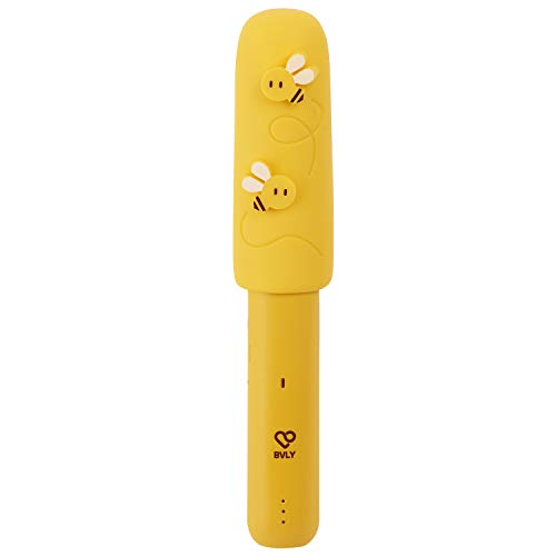BVLY Cordless Hair Straightener Curler Rechargeable Mini Flat Iron Floating Tilted Ceramic 3/4" Plate Fast Heat Up in 60s 3 Steps Temperature Portable (Yellow) Required 5V 2A Adapter…