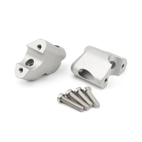 Guidon rehaussé pour Multistrada V4 en finition argent avec platine de montage pour mobile