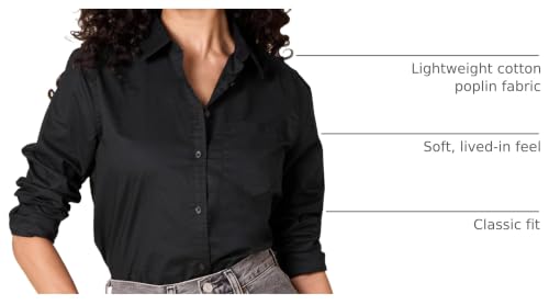 Image of Amazon Essentials Women's Regular-Fit Long-Sleeve Button-Down Cotton Poplin Shirt, Business Casual