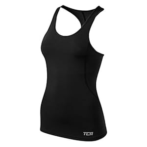 TCA Women’s Pro Performance Base Layer Running Training Vest Tank Top – Black/Black M