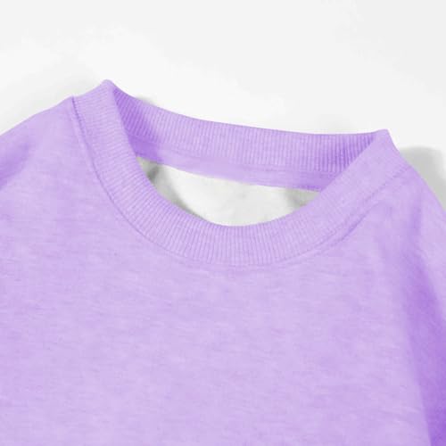 DDAPJ pyju Sweatshirt for Kids Boy Girl Cotton Long Sleeve Fleece Pullover Solid Color Crewneck Casual Tops Thermal Clothes4