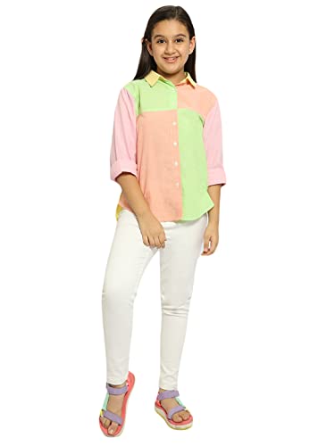 Image of Natilene Girl's Geometric Regular Fit Shirt