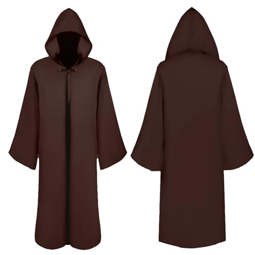 Kitimi Disfraz Je-d Adultos, Túnica de Caballero con Capucha, Capa con Capucha de Halloween, Carnaval Medieval Traje Ropa Cosplay(L)