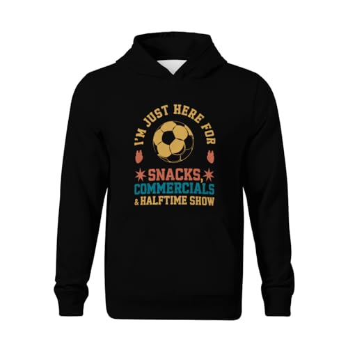 Kids I'm Just Here for Snacks Commercials Halftime Show Soccer Boys Girls Lightweight Kangaroo Pocket Fleece Hoodies2