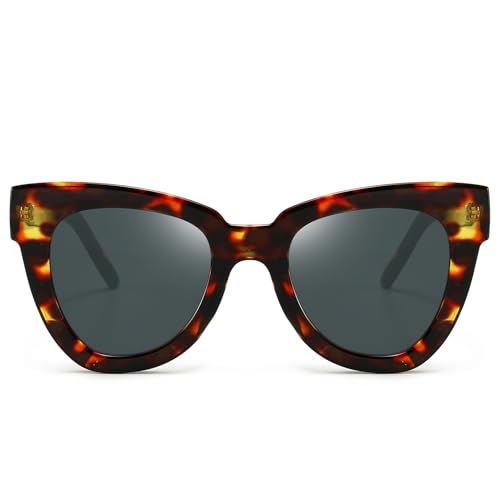 Dollger Retro Gafas de Sol Ojo de Gato Mujer Hombre Vintage Gafas de Sol de Moda Cuadradas de Carey Ojo de Gato Leopardo