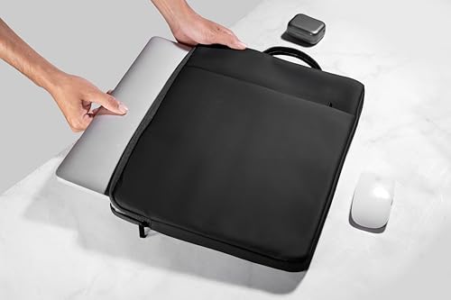 Image of RichAxis 15.6 inch Laptop Sleeve Cover Bag | Fits 15-15.6 inch Laptops & Tablet | Water-Resistant Fabric, Padded Interior | Ideal for Office, College & Travel (Black, 15.6 Inch)