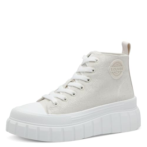 s.Oliver Damen Sneaker hoch mit Plateau Freizeit, Beige (Beige), 38 EU