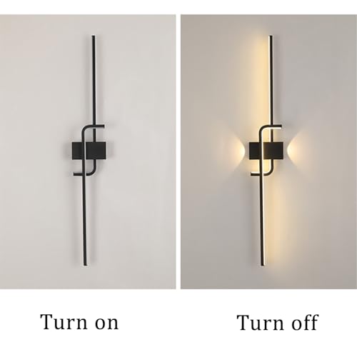 Aplique de pared LED de 60cm con mando regulable en aluminio negro 7