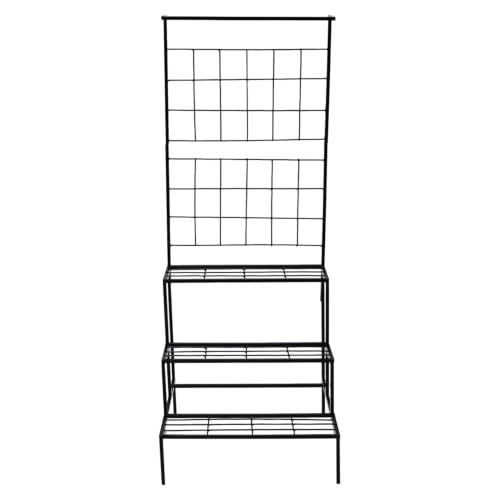 Image of Plant Stands for Outdoor Balcony, Flower Pot Stand for Indoor Plants, Large Metal Planter Stand for Living Room, home decor, Indoor & Outdoor plants (Black)
