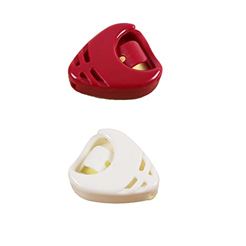 Rayzm Lot de 2 supports en plastique pour médiators de guitare, couleur blanche et rouge - Les Beatles, Paul McCartney, John Lennon, RIngo Starr, George Harrison Rayzm Lot de 2 supports en plastique pour médiators de guitare, couleur blanche et rouge