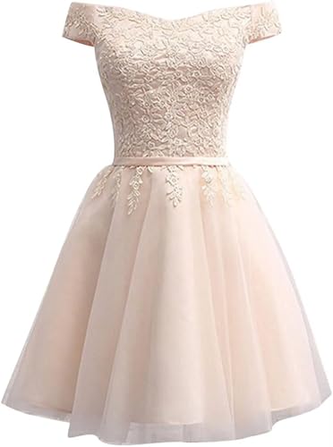 Lace Homecoming Dresses 2025 Short Tulle Applique Prom Dress for Teens Off The Shoulder Cocktail Gowns3