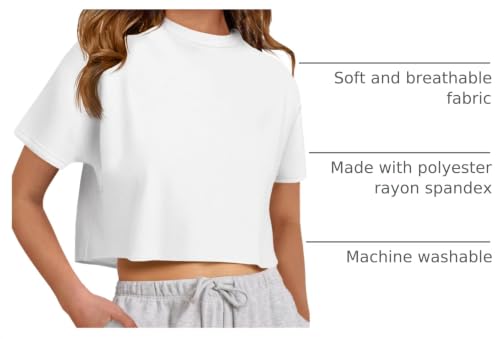 Image of ZDC Girls Athletic Oversized Crop Tops Kids Drop Shoulder Short Sleeve T Shirts Workout Tees