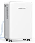Dravonic 2000 Sq. Ft Dehumidifier for Basement, 30 Pint Dehumidifiers for Home, Bedroom and Bathroom, 3 Modes Dehumidifier with Drain Hose, Smart Humidity Control, 24H Timer (White)