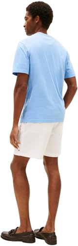 Tommy Hilfiger Camiseta de Manga Corta Hombre Outline Script tee Regular Fit, Azul (Cloudy Blue), M