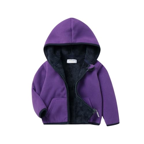 Image of Mud Kingdom Boys Girls Polar Fleece Jacket with Hood Winter Thick Warm Outerwear Funny Cartoon