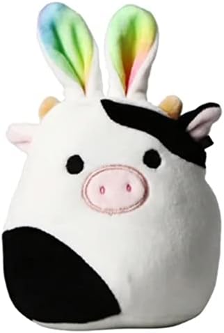 Squishmallow Official Kellytoy Easter Squad Squishy Soft Plush Animal (White/Black/Rainbow, Connor Cow, 4.5 Inch) image 5