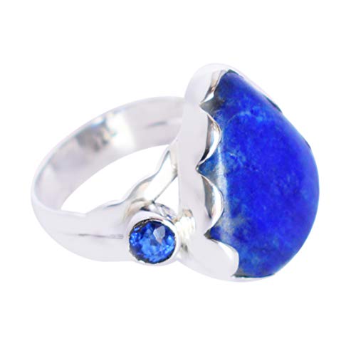 Bague en argent 925 avec lapis-lazuli fait main, un bijou d'exception