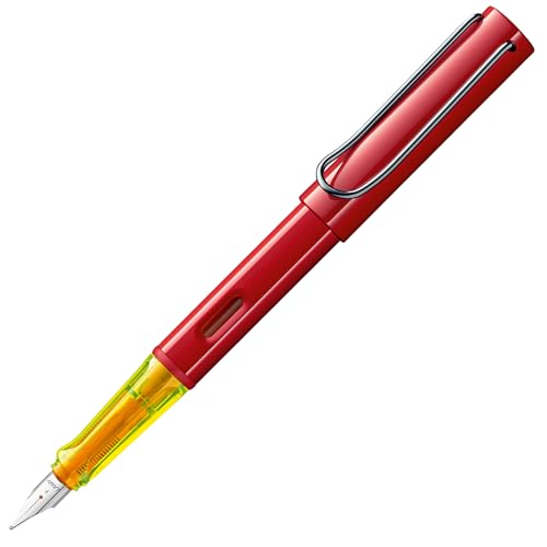 Lamy AL-star glossy red Füller mit polierter Stahlfeder in Strichbreite F