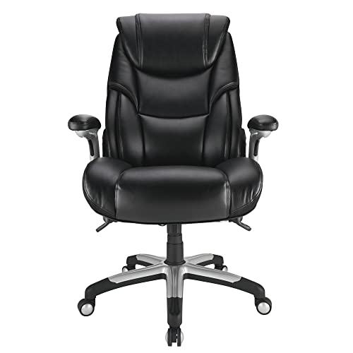 Realspace Torval Big & Tall High-Back Office Chair, Black/Silver, BIFMA Compliant