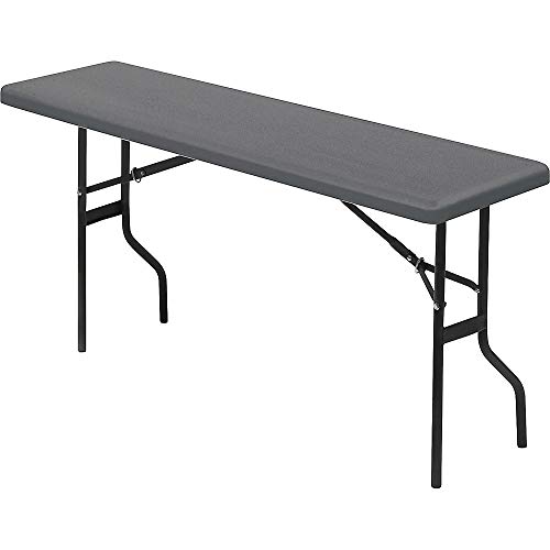 Iceberg IndestrucTable Resin Folding Tables, 18 x 72 , Charcoal