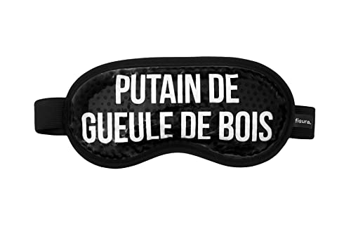 FISURA - Maschera gel freddo P*tain geule de bois. Maschera gel nera per occhi freddi. Mascherine Caldo Freddo per Rilassare. Maschera rinfrescante per gli occhi con messaggio. 18,5 cm x 9 cm