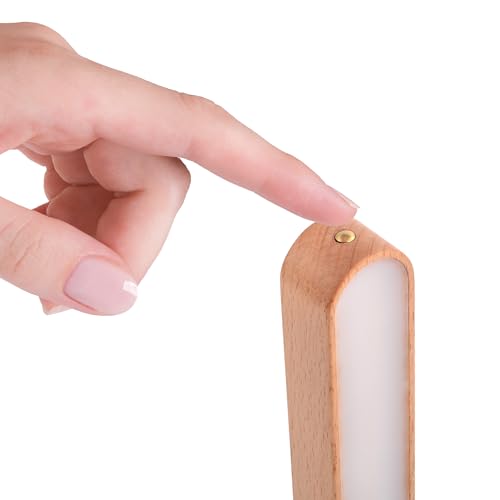 Image of Wooden Led Light Rotatable Magnetic Rechargeable Battery Operated Touch Control Gifts for Girls Boys Kids Classmate Book Light for Reading Stepless Dimming Brightness