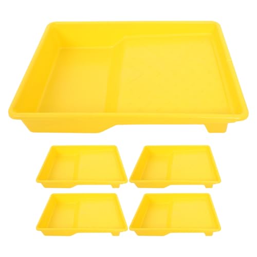 DIYEAH 5pezzi Kit Di Vaschette Per Vernice Riutilizzabili in Plastica Contenitori Per Vernice Miscelazione e Applicazione Rullo Per Progetti Di Pittura Te e Ristrutturazione