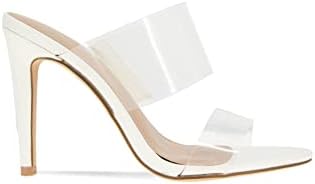BCBGeneration Women's Glam Heeled Sandal, White/Clear, 9.5 | Image 1