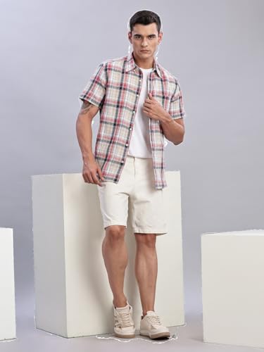 Image of Tommy Hilfiger Mens Red Tartan Checked Shirt