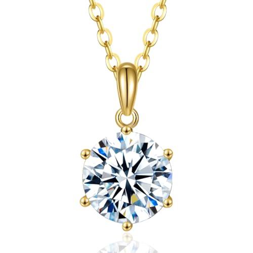 SecreTalk Moissanite Pendant Necklace 1-3CT 925 Sterling Silver D Color Ideal Cut Necklace for Women with Certificate of Authenticity