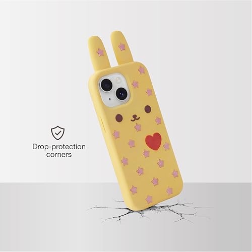 Image of amazon basics Back Cover Case for iPhone 15 Scratch Resistant Anti-Slip TPU Shockproof 3D Protective Durable Adorable Cartoon Star Design Case for Girls & Women