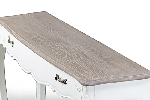 Baxton Studio Bourbonnais Wood Traditional French Console Table, 35.5" X 45.6" X 13.88", White #TOP4