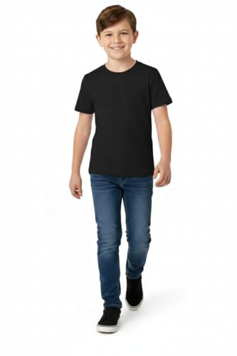Image of T-Shirt for Boys | Super Colour (White Black Pink Yellow) Super Cotton [100% Pure] Solid Plain Tees